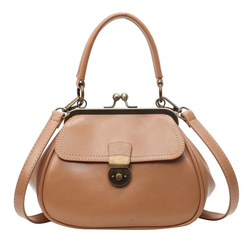 UAKISS  -  Chinese Style Retro PU Leather Small Shoulder Bags for Women 2024 Female Crossbody Pinch Bag Handbags and Purses