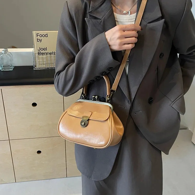 UAKISS  -  Chinese Style Retro PU Leather Small Shoulder Bags for Women 2024 Female Crossbody Pinch Bag Handbags and Purses