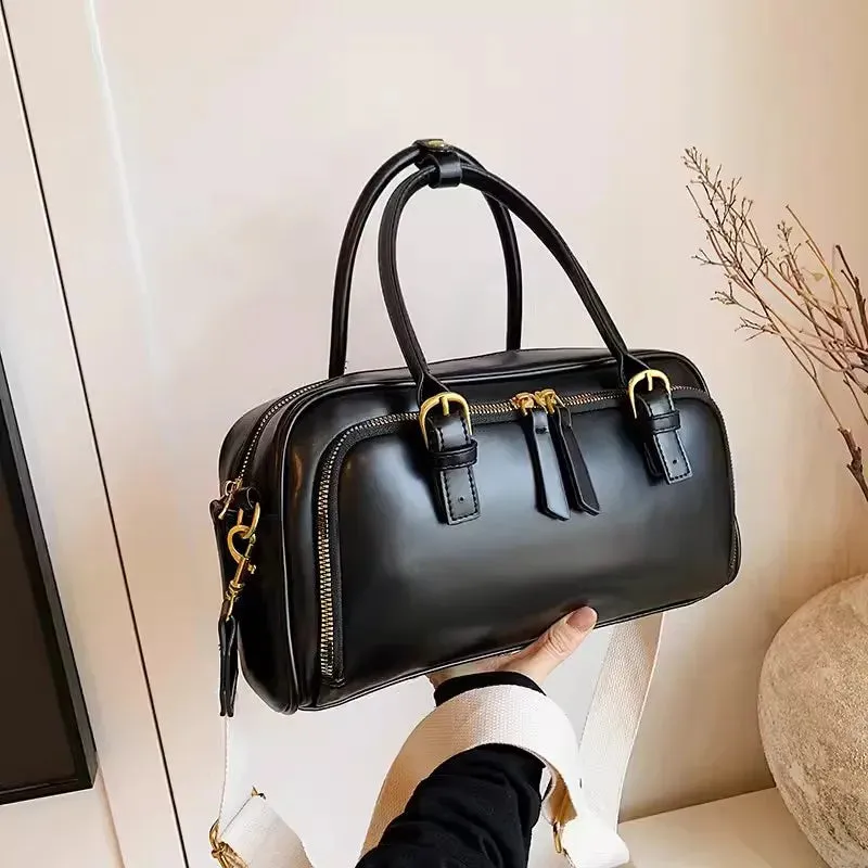 UAKISS  -  Handbags For Women Wide Shoulder Strap Bags Casual Leather Messenger Crossbody Bag Large Capacity Handbag Women's Bags