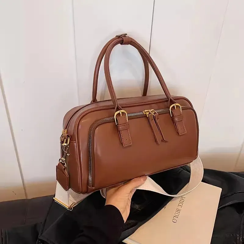 UAKISS  -  Handbags For Women Wide Shoulder Strap Bags Casual Leather Messenger Crossbody Bag Large Capacity Handbag Women's Bags