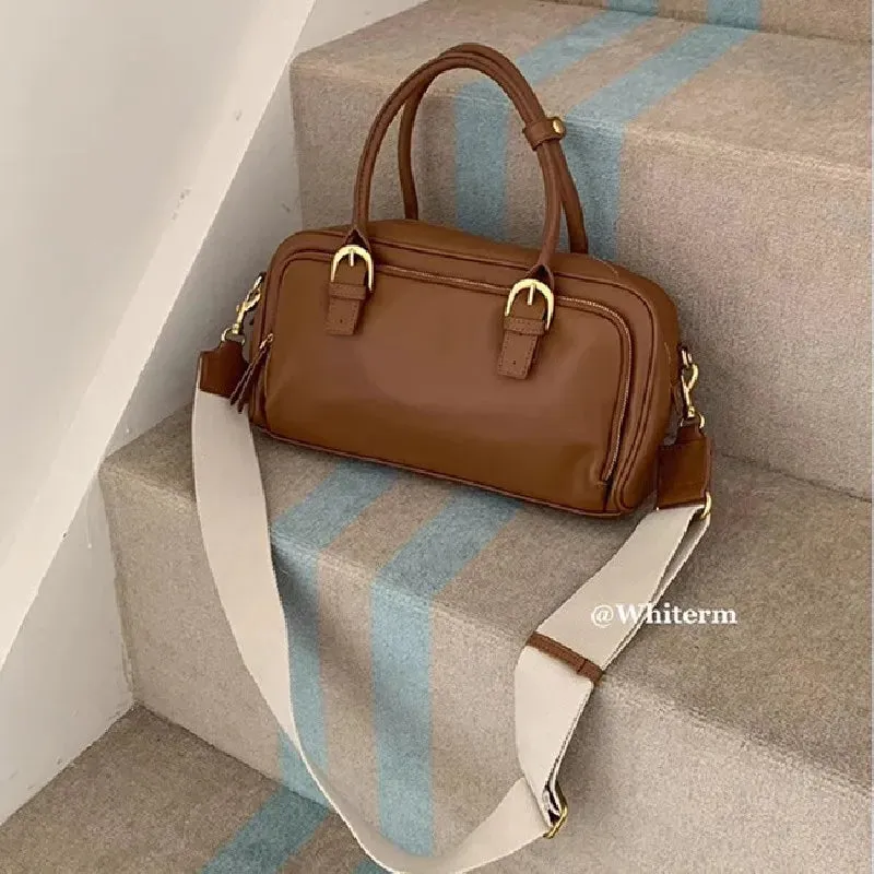 UAKISS  -  Handbags For Women Wide Shoulder Strap Bags Casual Leather Messenger Crossbody Bag Large Capacity Handbag Women's Bags