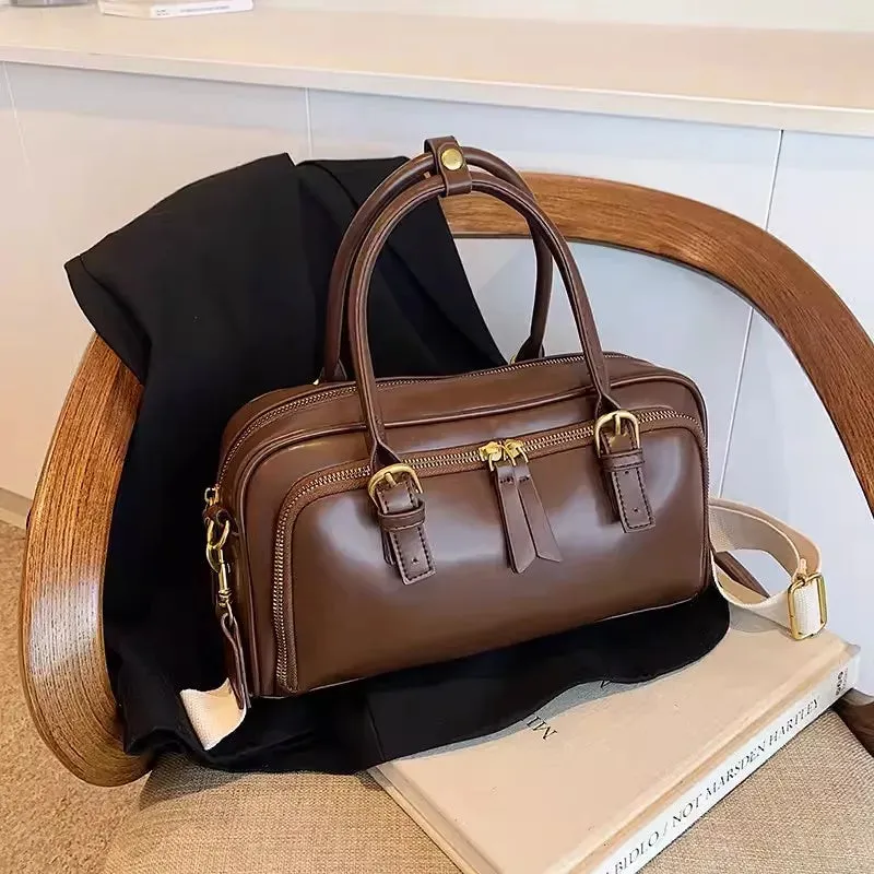 UAKISS  -  Handbags For Women Wide Shoulder Strap Bags Casual Leather Messenger Crossbody Bag Large Capacity Handbag Women's Bags