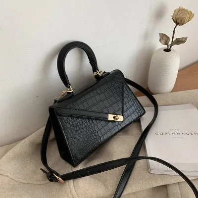 Vintage Alligator Women Shoulder Bags Designer Handbags Luxury Crocodile Pu Leather Crossbody Bag Chic Lock Small Flap Purse Sac