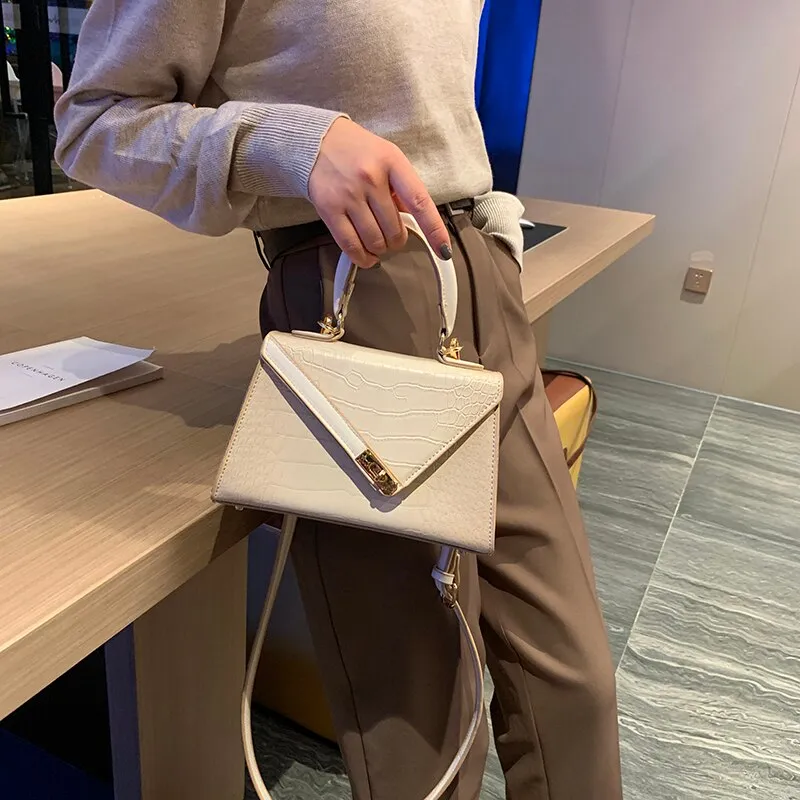 Vintage Alligator Women Shoulder Bags Designer Handbags Luxury Crocodile Pu Leather Crossbody Bag Chic Lock Small Flap Purse Sac