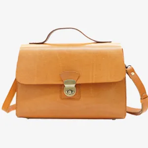 Womens Structured Leather Satchel Crossbody Bags
